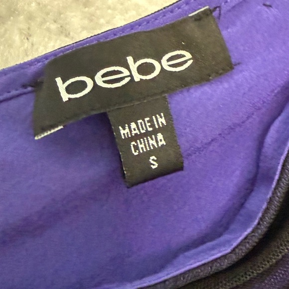 bebe One-Shoulder Purple Draped Top with Embellished Shoulder size Small - Picture 2 of 11